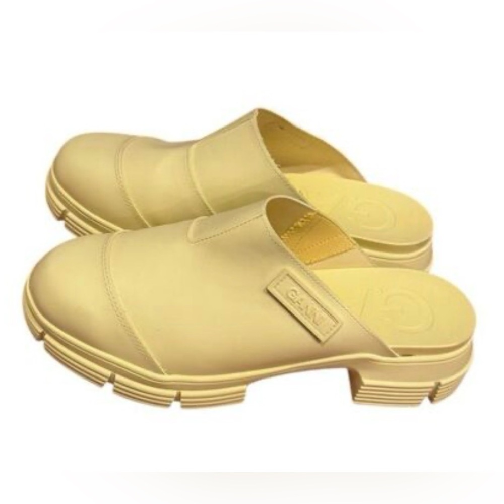 Ganni Unisex Platform Mule Clogs Pale Banana New with Dust Bag - Picture 3 of 11
